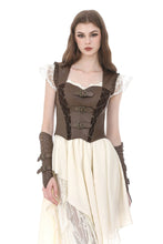 Load image into Gallery viewer, Steampunk Matte Leather Patchwork Lace Buckled Slim Cami Top TW704