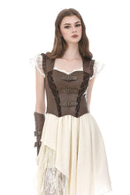 Load image into Gallery viewer, Steampunk Matte Leather Patchwork Lace Buckled Slim Cami Top TW704