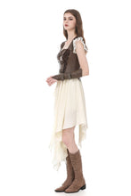 Load image into Gallery viewer, Steampunk Matte Leather Patchwork Lace Buckled Slim Cami Top TW704