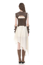 Load image into Gallery viewer, Steampunk Matte Leather Patchwork Lace Buckled Slim Cami Top TW704