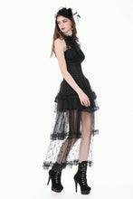 Load image into Gallery viewer, Gothic Victorian Halter Top with Lace Panel and 3D Rose Ornament  TW707