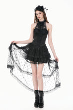 Load image into Gallery viewer, Gothic Victorian Halter Top with Lace Panel and 3D Rose Ornament  TW707