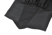 Load image into Gallery viewer, Gothic Victorian Halter Top with Lace Panel and 3D Rose Ornament  TW707