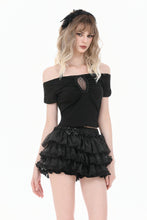 Load image into Gallery viewer, Gothic Dark Cutout Cross Gem Lace Halter Slim Knit Top TW709
