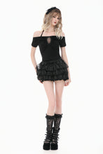Load image into Gallery viewer, Gothic Dark Cutout Cross Gem Lace Halter Slim Knit Top TW709