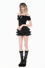 Load image into Gallery viewer, Gothic Dark Cutout Cross Gem Lace Halter Slim Knit Top TW709