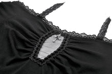 Load image into Gallery viewer, Gothic Dark Cutout Cross Gem Lace Halter Slim Knit Top TW709