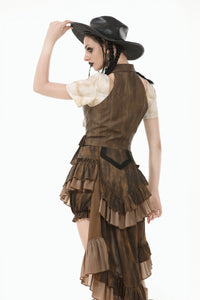 Steampunk Utility Vest with Cargo Pockets VW023
