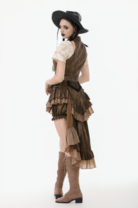 Steampunk Utility Vest with Cargo Pockets VW023
