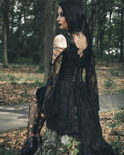 Load image into Gallery viewer, Gothic dress of ghost cocktail lace with button row DW053BK - Gothlolibeauty