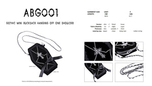 Gothic mini rucksack hanging off one shoulder ABG001