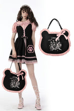 Load image into Gallery viewer, Black pink adventures of little bear ear handbag ABG004