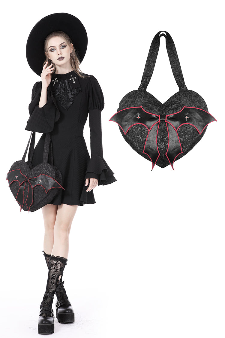 Gothic bat wing hearted handbag ABG005