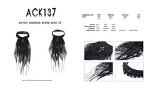 Load image into Gallery viewer, Gothic shredded spider neck tie ACK137