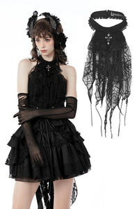 Gothic shredded spider neck tie ACK137