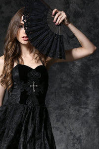 Black victorian retro royal fan AFN001 - Gothlolibeauty