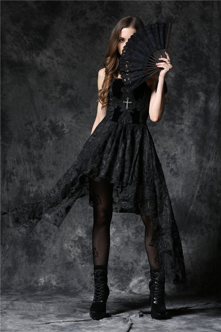 AFN001 Black victorian retro royal fan DARKINLOVE – DARK IN LOVE