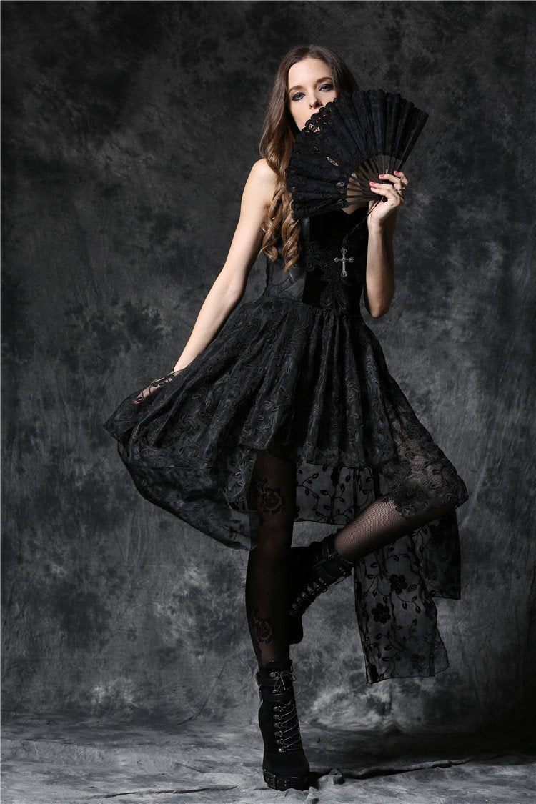 AFN001 Black victorian retro royal fan DARKINLOVE – DARK IN LOVE