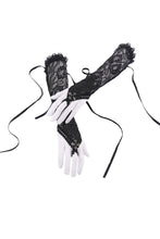 Load image into Gallery viewer, Gothic lace oversleeve with ribbon rope AGL002 - Gothlolibeauty