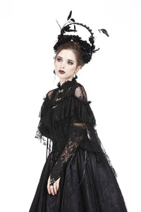 Gothic lace oversleeve with ribbon rope AGL002 - Gothlolibeauty