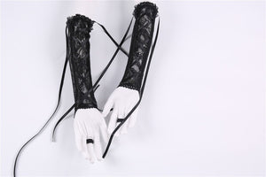 Gothic lace oversleeve with ribbon rope AGL002 - Gothlolibeauty