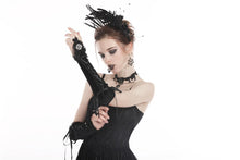 Load image into Gallery viewer, Gothic velvet lace up gloves AGL003 - Gothlolibeauty