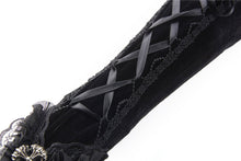 Load image into Gallery viewer, Gothic velvet lace up gloves AGL003 - Gothlolibeauty