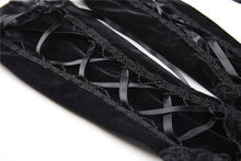 Load image into Gallery viewer, Gothic velvet lace up gloves AGL003 - Gothlolibeauty