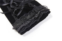 Load image into Gallery viewer, Gothic velvet lace up gloves AGL003 - Gothlolibeauty