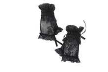 Load image into Gallery viewer, Black lolita lace gloves AGL005