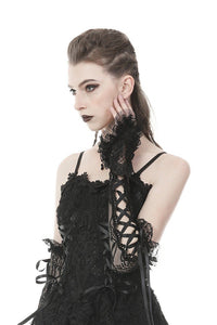 Gothic lace up lacey gloves AGL007