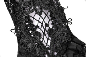 Gothic lace up lacey gloves AGL007