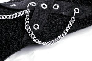Punk chain warm wooly gloves AGL012
