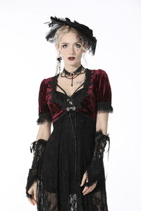 Gothic elegant lace up gloves AGL015