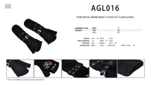 Load image into Gallery viewer, Punk metal warm wooly plaid cat claw gloves AGL016