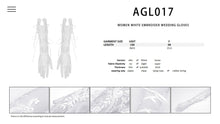 Load image into Gallery viewer, Women white embroider wedding gloves AGL017