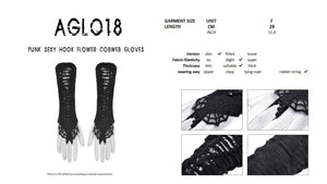 Punk sexy hook flower cobweb gloves AGL018