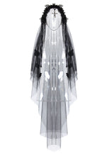 Load image into Gallery viewer, Gothic bride cross veil AHW004 - Gothlolibeauty
