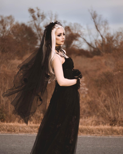 Gothic bride cross veil AHW004 - Gothlolibeauty