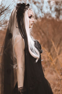 Gothic bride cross veil AHW004 - Gothlolibeauty