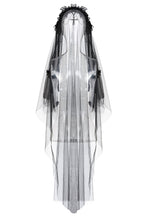 Load image into Gallery viewer, Gothic bride cross veil AHW004 - Gothlolibeauty
