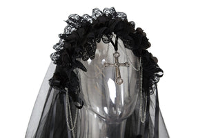 Gothic bride cross veil AHW004 - Gothlolibeauty