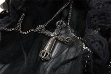 Load image into Gallery viewer, Gothic bride cross veil AHW004 - Gothlolibeauty