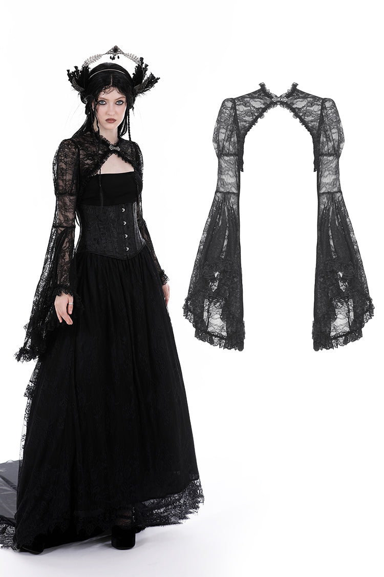 Gothic cape with big lace sleeves BW040-1 – DARK IN LOVE