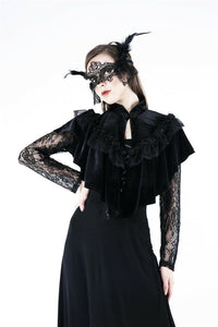 Gothic Black cape hearted shaped capelet BW043 - Gothlolibeauty