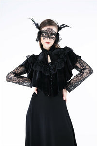 Gothic Black cape hearted shaped capelet BW043 - Gothlolibeauty