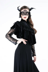 Gothic Black cape hearted shaped capelet BW043 - Gothlolibeauty