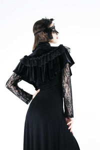 Gothic Black cape hearted shaped capelet BW043 - Gothlolibeauty