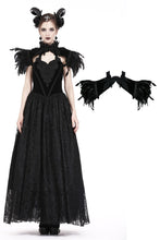 Load image into Gallery viewer, Gothic gorgeous feather velvet caplet with two ways to wear BW046 - Gothlolibeauty