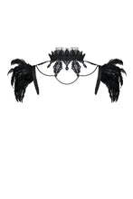 Load image into Gallery viewer, Gothic gorgeous feather velvet caplet with two ways to wear BW046 - Gothlolibeauty